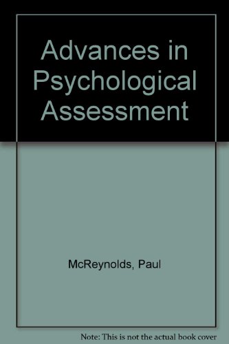 Stock image for Advances in Psychological Assessment for sale by Better World Books Ltd