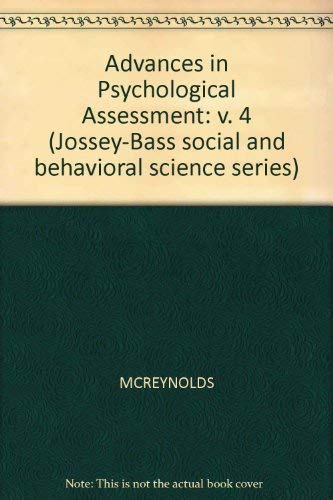 Stock image for Advances in Psychological Assessment for sale by Willis Monie-Books, ABAA