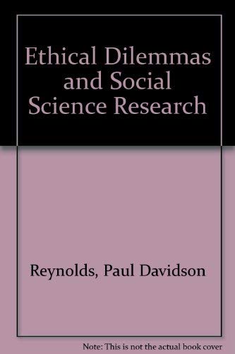 Beispielbild fr Ethical Dilemmas and Social Science Research zum Verkauf von Solr Books