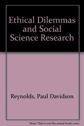 Imagen de archivo de Ethical Dilemmas and Social Science Research a la venta por Solr Books