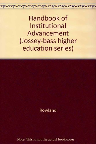 9780875896892: Handbook of Institutional Advancement (Jossey-bass higher education series)