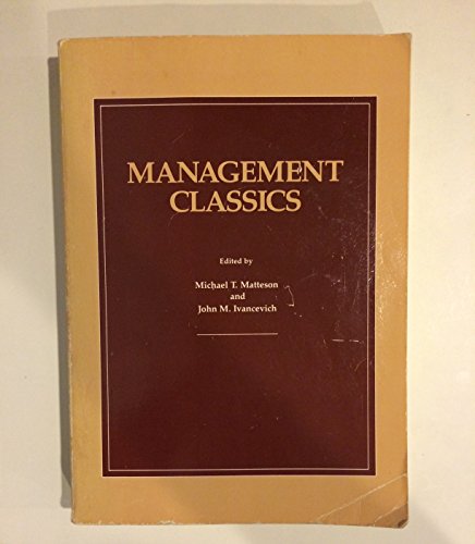 Imagen de archivo de Management Classics a la venta por Bibliohound