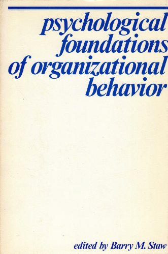 Stock image for Psychological foundations of Organizational Behavior for sale by Wonder Book