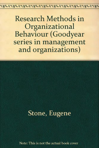 Beispielbild fr Research methods in organizational behavior (Goodyear series in management and organizations) zum Verkauf von RiLaoghaire