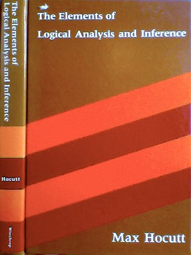 9780876262207: The elements of logical analysis and inference