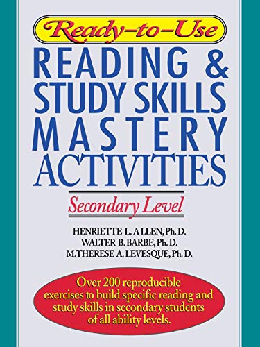 Imagen de archivo de Ready-to-Use Reading & Study Skills Mastery Activities: Secondary Level a la venta por Wonder Book