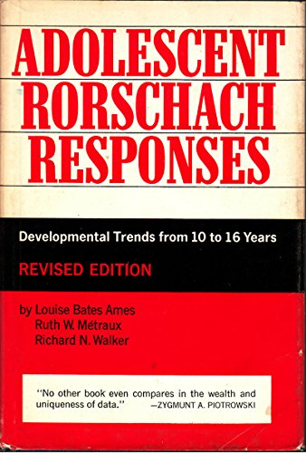 Stock image for Adolescent Rorschach Responses: Developmental Trends from Ten to Sixteen Years for sale by Wonder Book