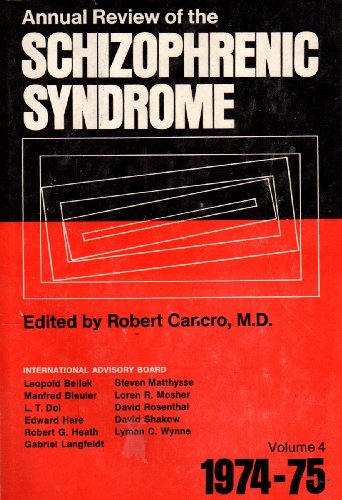 Beispielbild fr Annual review of the Schizophrenic Syndrome: 1974-1975 (volume 4) zum Verkauf von PsychoBabel & Skoob Books