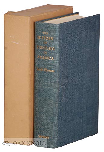 Stock image for The History of Printing in America. With a Biography of Printers and an Account of Newspapers for sale by Plain Tales Books