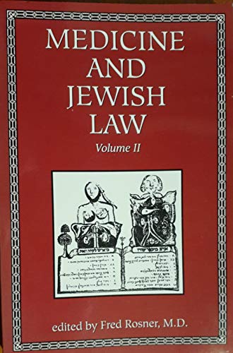 Stock image for Medicine and Jewish Law Volume II. for sale by Henry Hollander, Bookseller