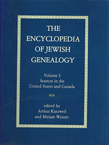 Beispielbild fr The Encyclopedia of Jewish Genealogy, Vol. 1: Sources in the United States and Canada zum Verkauf von HPB-Diamond