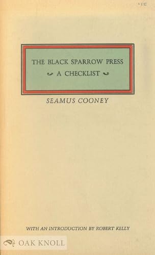 Imagen de archivo de The Black Sparrow Press A Checklist a la venta por Arundel Books