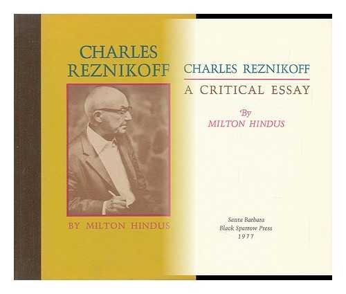 Charles Reznikoff: A Critical Essay