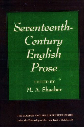 Stock image for Seventeenth Century English Prose for sale by Daedalus Books