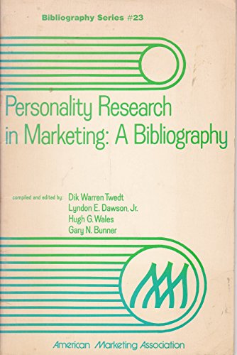 Beispielbild fr Personality Research in Marketing: A Bibliography (Bibliography series) zum Verkauf von WeSavings LLC