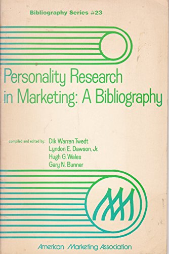 Imagen de archivo de Personality Research in Marketing: A Bibliography (Bibliography series) a la venta por WeSavings LLC