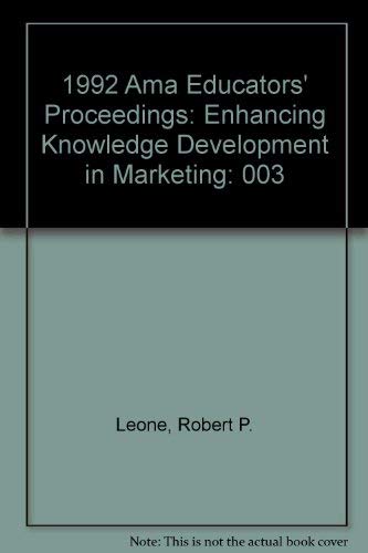 Beispielbild fr 1992 Ama Educators' Proceedings: Enhancing Knowledge Development in Marketing zum Verkauf von Better World Books