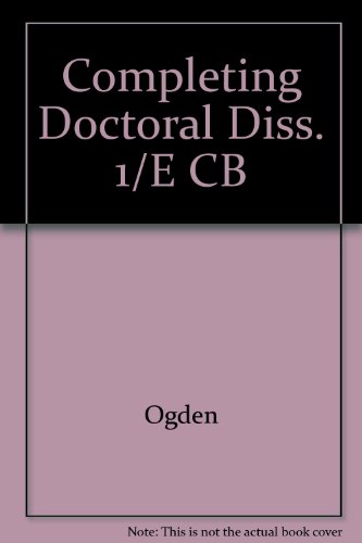 9780877627845: Completing Doctoral Diss. 1/E CB