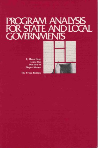 Stock image for Program Analysis for State and Local Governments for sale by Better World Books