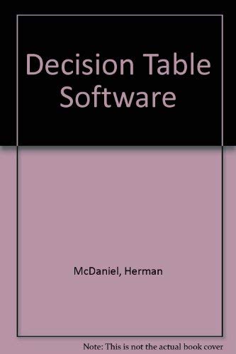 Imagen de archivo de Decision Table Software: A Handbook a la venta por BookDepart