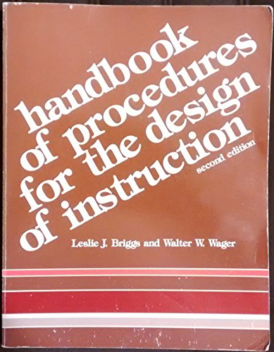Beispielbild fr Handbook of Procedures for the Design of Instruction zum Verkauf von Better World Books