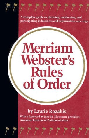 Beispielbild fr Merriam-Webster's Rules of Order zum Verkauf von Wonder Book