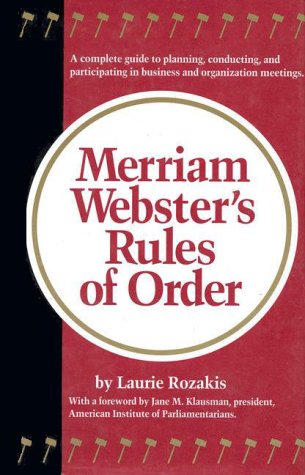 9780877790297: Merriam-Webster's Rules of Order