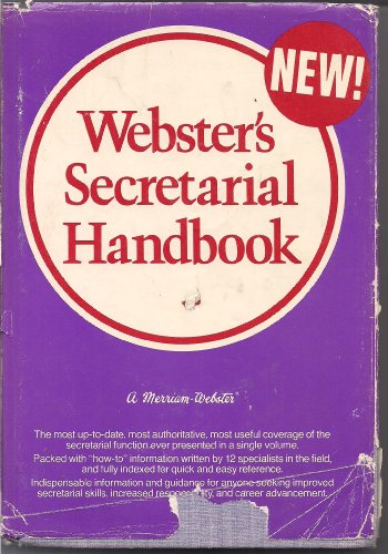 Imagen de archivo de Webster's secretarial handbook a la venta por HPB-Emerald
