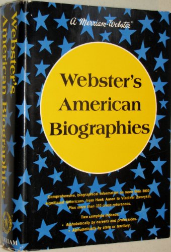 Imagen de archivo de Webster's American biographies a la venta por Half Price Books Inc.