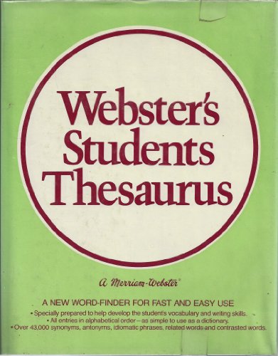 9780877790785: Webster's students thesaurus