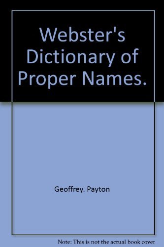 Imagen de archivo de Websters dictionary of proper names a la venta por Hawking Books