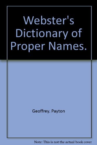 Stock image for Websters dictionary of proper names for sale by Hawking Books
