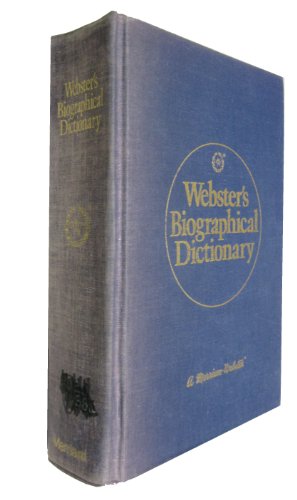 Beispielbild fr Webster's biographical dictionary zum Verkauf von Better World Books