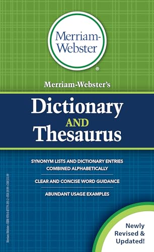 Stock image for Merriam-Websters Dictionary and Thesaurus, Newest Edition, Mass-Market Paperback for sale by Goodwill