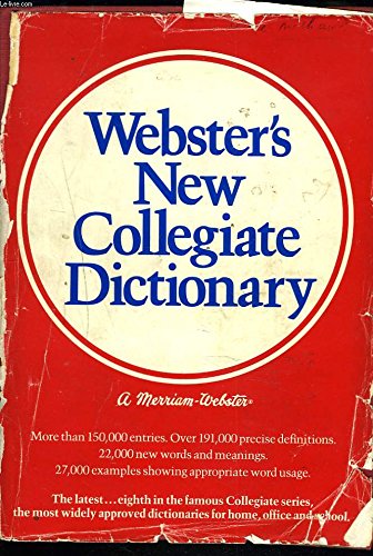 Beispielbild fr Webster's new collegiate dictionary zum Verkauf von SecondSale