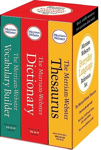 Stock image for Merriam-Websters Everyday Language Reference Set: Includes: The Merriam-Webster Dictionary, The Merriam-Webster Thesaurus, and The Merriam-Webster Vocabulary Builder for sale by Red's Corner LLC