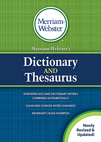 Imagen de archivo de Merriam-Websters Dictionary and Thesaurus, Newest Edition, Hardcover a la venta por Big River Books