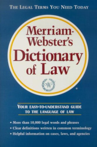 Stock image for Merriam-Webster Dictionary of Law for sale by ThriftBooks-Atlanta