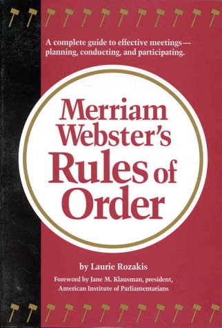 Beispielbild fr Merriam-Webster's Rules of Order zum Verkauf von Wonder Book