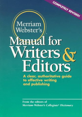 Beispielbild fr Merriam-Webster's Manual for Writers and Editors zum Verkauf von Better World Books