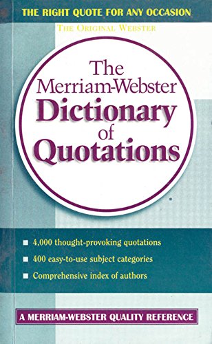 9780877798316: Merriam - Webster'S Pocket Dictionary Of Quotation