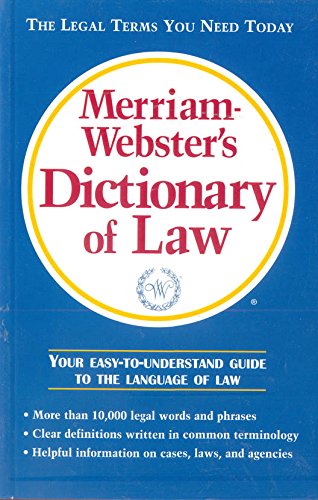 9780877798408: Merriam - Webster's Dictionary of Law