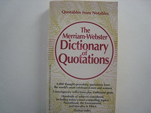 Beispielbild fr The Merriam-Webster Dictionary of Quotations zum Verkauf von Orion Tech