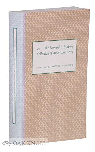 Beispielbild fr Leonard L. Milberg Collection of American Poetry zum Verkauf von Wonder Book
