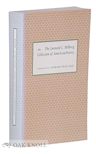 Stock image for Leonard L. Milberg Collection of American Poetry for sale by Wonder Book