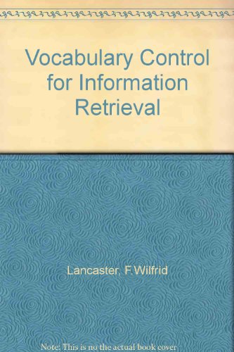 Imagen de archivo de Vocabulary control for information retrieval a la venta por Gene The Book Peddler