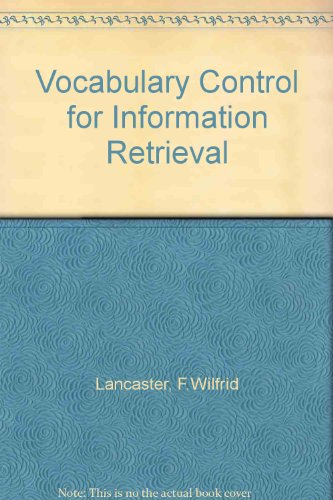 Stock image for Vocabulary Control for Information Retrieval for sale by Better World Books