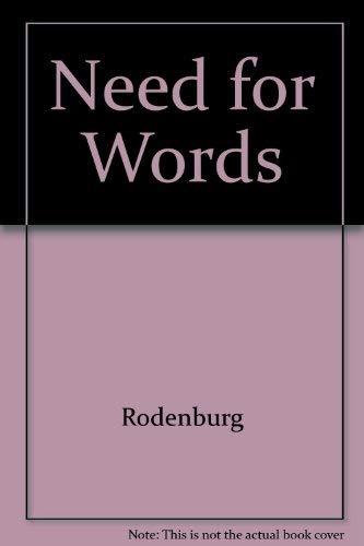 Stock image for The Need for Words: Voice and the Text for sale by Row By Row Bookshop