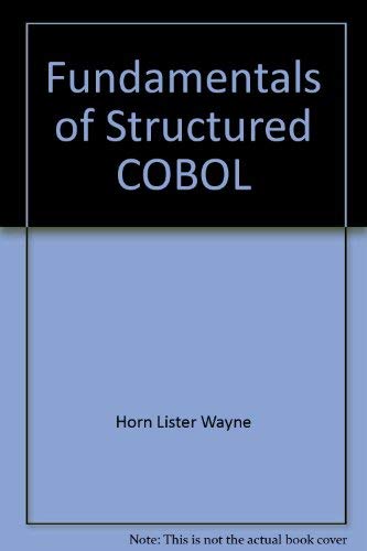 Imagen de archivo de Fundamentals of structured COBOL a la venta por POQUETTE'S BOOKS