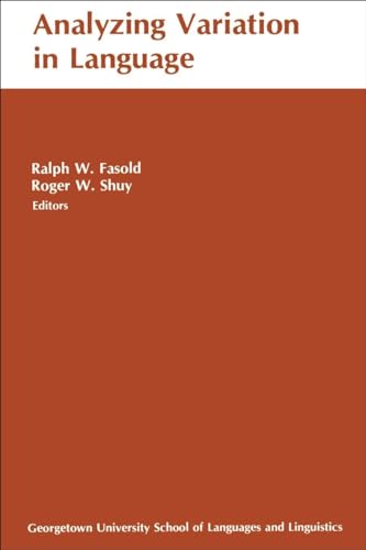 Beispielbild fr Analyzing Variation in Language. "Papers from the Second Colloquium on New Ways of Analyzing Variation.". zum Verkauf von Plurabelle Books Ltd